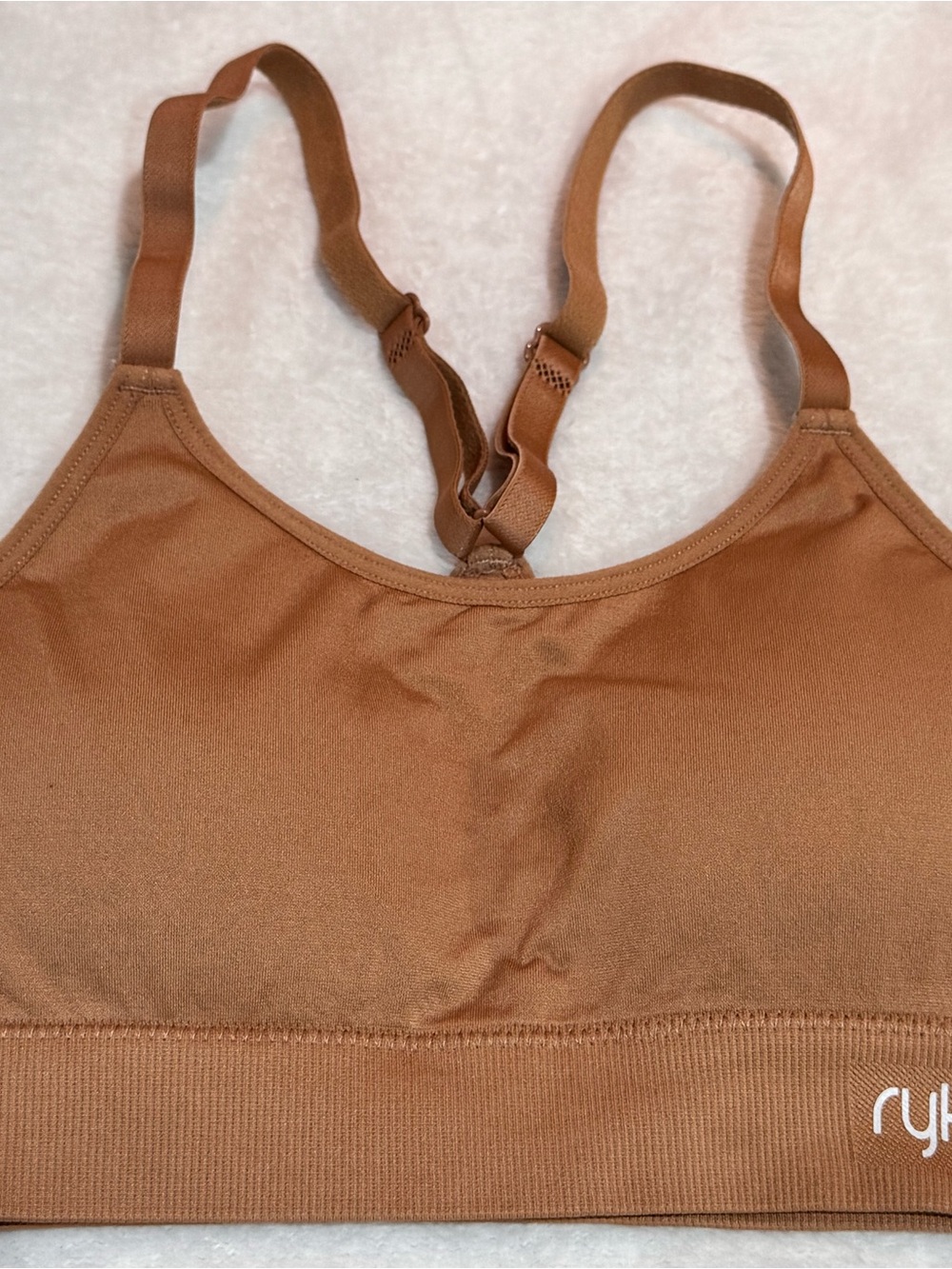 Ryka Seamless Racerback Sports Bra - Cognac Brown